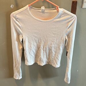 Yogalicious Off-White heavenly rib Kathleen crop Long Sleeve Women's Tee